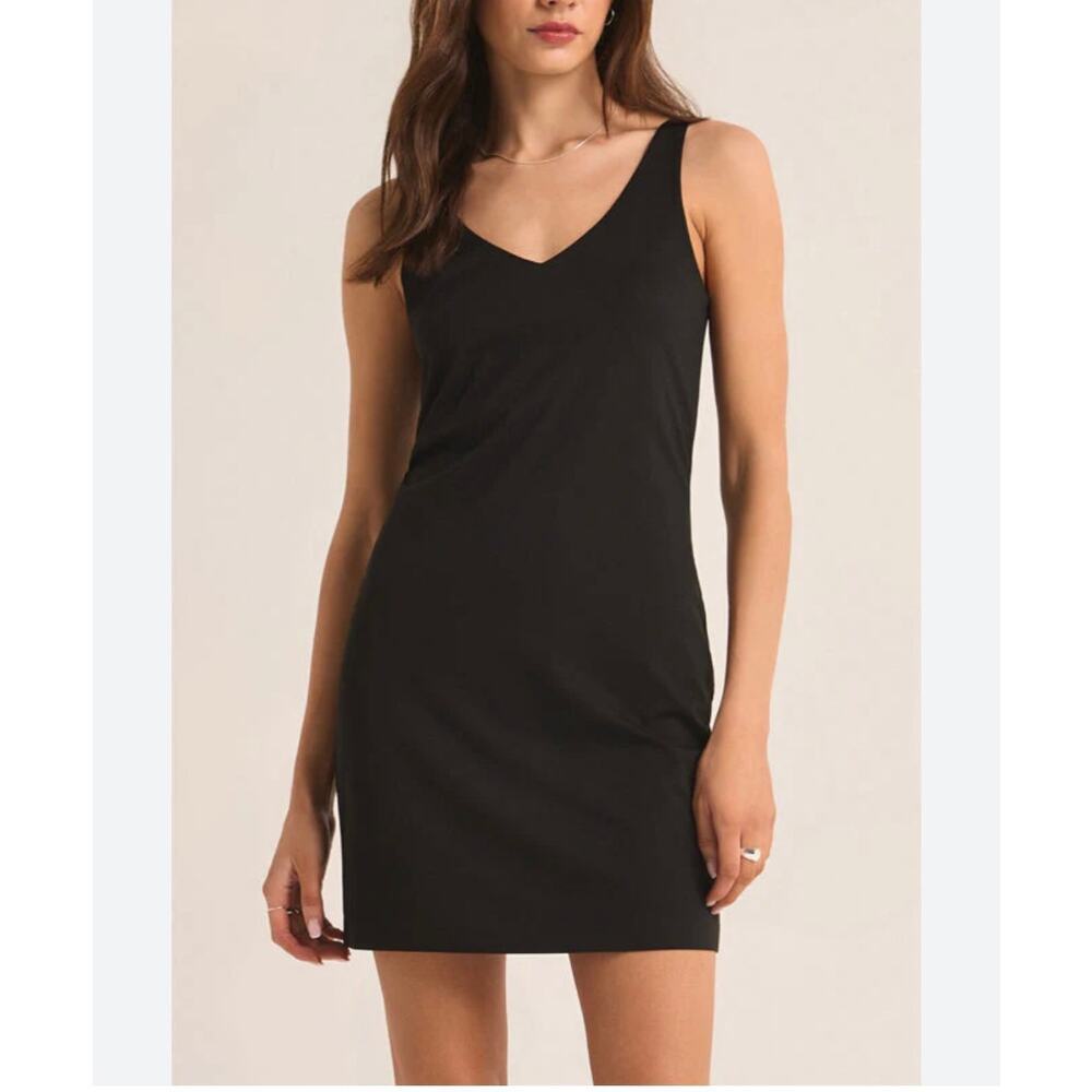 Z Supply Black V-Neck Sleeveless Mini Dress Size Medium NWT